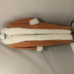 Vericci Exceptional Long Coat Fox Fur & Lambskin Leather Glamorous High Quality
